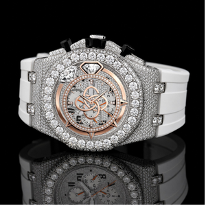 Reloj de Diamantes Moissanite con Logotipo Personalizado para Hombre, Reloj de Pulsera de Lujo con Incrustaciones Completas de Piedras VVS - Product Image 1