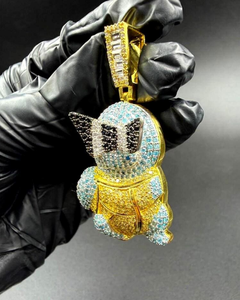Colgante de Lujo de Plata de Ley 925 y Oro de 18K con Diseño de Baby Yoda, Adornado con Moissanita, Estilo Hip Hop, Regalo Unisex - Product Image 5