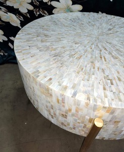 Table en os incrusté de la marque ILAHI, design moderne, détails en agate, rangement, meuble portable pour la maison - Product Image 4