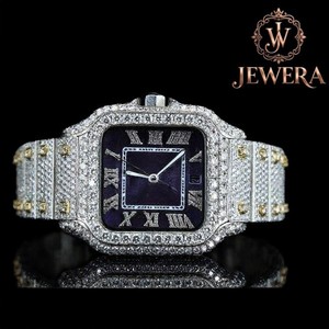 Factory Wholesale High Quality Hip Hop Moissanite Diamond Glass <b>Watch</b> with Iced Out <b>Case</b> Premium Fashion Accessories Business - Product Image 1