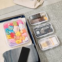 Étui de rangement portable en PVC transparent rigide avec fermeture éclair, organisateur de voyage pour outils, maquillage, bijoux, petits jouets