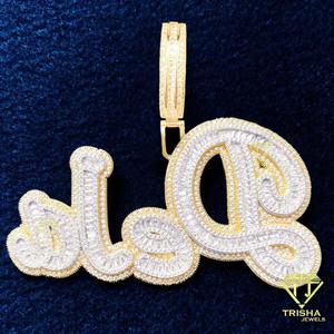 Collar con Nombre Personalizado, Chapado en Oro, con Diamantes de Moissanita, Colgante con Letras en Estilo Hip Hop, Cadena de Joyería - Product Image 3