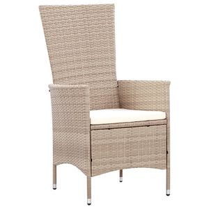 Set da pranzo in Poly Rattan 7 pezzi Beige con cuscini mobili da esterno - Product Image 2