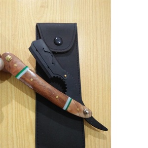 Navaja de Afeitar Profesional con Mango de Madera, Hoja Recta de Acero Inoxidable de Alta Calidad, Navaja de Barbero de Una Sola Hoja - Product Image 4