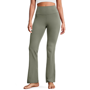 Wholesale Custom Women Mid Waist <b>Flare</b> Yoga <b>Leggings</b> Lightweight Anti-Bacterial Breathable Sports Running Training Gym Pants - Product Image 1