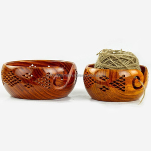 Acacia & Xoài Gỗ Sợi Bát Bán Buôn Thủ Công Bằng Gỗ Sợi Lưu Trữ Bát Với Khắc Lỗ & Khoan Đan Crochet Phụ Kiện - Product Image 6