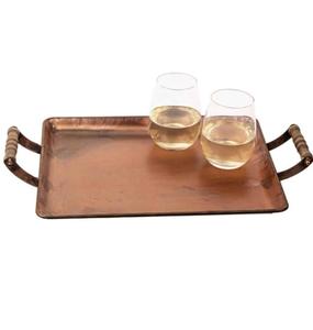 Hot Selling Modern Copper Hammered <b>Round</b> <b>Tray</b> Stylish Design for Wedding Dining <b>Table</b> Home Kitchen Decor Premium Serving <b>Tray</b> - Product Image 1