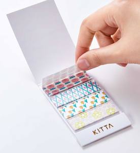 KING JIM KITTA เทปวาชิแบบพกพาขนาดพื้นฐาน รูปแบบการ์ดขนาดกะทัดรัด สติ๊กเกอร์ตกแต่งสำหรับสมุดแพลนเนอร์ 4 ลาย (KIT) - Product Image 2