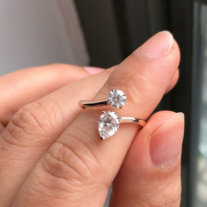 Pear Cut Round Cut Cz Wrap Shank <b>Ring</b> Yellow Gold Engagement <b>Ring</b> 10K Solid Gold Twist Spiral Open Wrap <b>Ring</b> Jewelry Gift <b>Ring</b> - Product Image 2