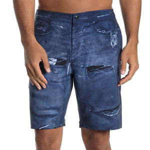 Pantalones Cortos de Verano para Hombre, Estilo Urbano, Rectos, Personalizados, Holgados, Desgastados, Lavado Oscuro, Spandex/Poliéster, MMA, Secado Rápido, Alta Calidad, Vintage - Product Image 4