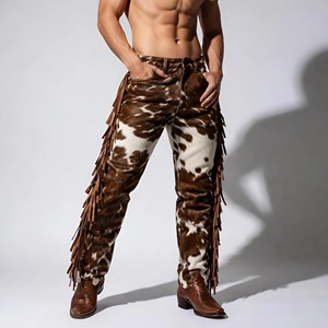 Pantalon en cuir de vachette pour homme, coupe décontractée, matière premium, style personnalisé, fournisseur de vêtements en gros, OEM - Product Image 3