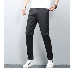 Best Quality <b>Men's</b> Casual Pants Custom Design Canvas Heavyweight <b>Stretch</b> Regular Fit Straight Solid Color Mid Cotton High - Product Image 2