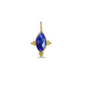 Colgante DIY con Bisel de Piedra Preciosa Lapislázuli Marquise Bañado en Oro |   Conector de Piedras Multicolores |   Fornituras de Joyería Hechas a Mano al por Mayor - Product Image 1