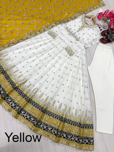 Vêtements indiens et pakistanais haut de gamme, robe Anarkali, ensemble de vêtements pakistanais Kurti, ensemble pour femmes, festival Diwali, fête décontractée, faux georgette - Product Image 3