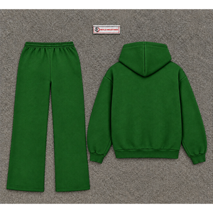 Conjunto deportivo de dos piezas para hombre, con sudadera con capucha y cremallera completa, pantalones de chándal de felpa, estilo casual, corte holgado. - Product Image 6