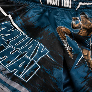 กางเกงชกมวย MMA สไตล์ไฮสตรีทสำหรับผู้ชาย ผลิตตามสั่ง OEM ผ้า Oxford เป็นมิตรกับสิ่งแวดล้อม กันลม พร้อมโลโก้ด้านหน้า สำหรับใช้ในยิม - Product Image 6