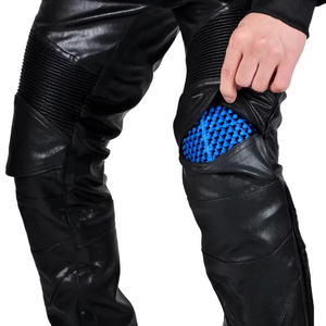 Motorcycle Leather Cordura Riding Pants with CE Removable <b>Knee</b> & Hip <b>Protectors</b> | Waterproof Biker Trousers | Hike Impex - Product Image 6