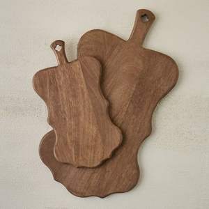 Tabla de cortar de madera natural duradera para la preparación de alimentos en la cocina, para cortar verduras, frutas, carne y pan. - Product Image 5