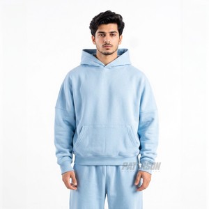Vente en gros de sweat-shirts à capuche en molleton de coton 450 GSM, coupe ample, pour les détaillants de mode indépendants - Product Image 1