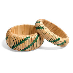 กำไลข้อมือหวายธรรมชาติติดป้ายดีไซน์และออกแบบเองได้ - Product Image 1