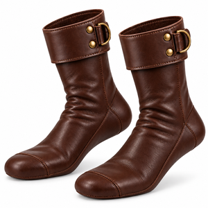 Chaussettes Khuff en cuir pleine fleur OEM ODM pour hommes, mi-mollet, chaussures islamiques avec boucle de réglage et options de marque privée - Product Image 4