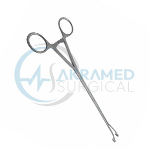 Pinces de préhension Foerster courbées à gauche 20 mm, mâchoires ovales dentelées, tige de 10 mm, en acier inoxydable, certifiées CE ISO - Product Image 3