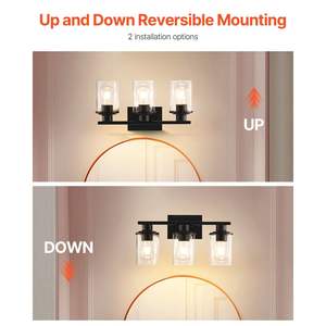 Lámpara moderna de 3 luces para tocador de baño, lámpara sobre Espejo, iluminación para Baño - Product Image 6