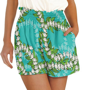 กางเกงขาสั้นผู้หญิงแบบยืดหยุ่น ลายเรียบ ราคาขายส่ง ปรับแต่งเอวได้ กางเกงขาสั้นผู้หญิงแบบซับลิเมชั่น - Product Image 2