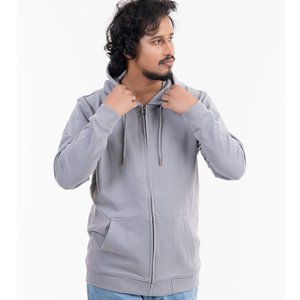 Front Logo & pocket Men's Premium Feel Comfortable Eco-Conscious Winter Wear High Quality Fleece Fabric <b>Zippered</b> printed <b>Hoodie</b> - Product Image 6
