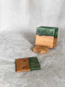 Ensemble de sous-verres en résine faits à la main, économiques, avec des paillettes dorées, pour la décoration de la maison et des cadeaux, par AALIYAN IMPEX - Product Image 5