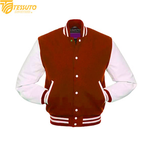 Wholesale High Quality <b>Purple</b> and White <b>Varsity</b> <b>Jacket</b> Custom Embroidery Team Letterman <b>Jacket</b> Slim Fit Baseball Coat - Product Image 6