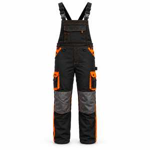 Salopette de travail personnalisée pour hommes, multi-poches, bretelles réglables, genouillères renforcées, pour atelier et construction - Product Image 1
