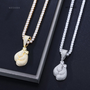 Colgante de Guantes de Boxeo - Moissanita VVS Color D, Totalmente Cubierto de Moissanita en Plata de Ley 925 - Estilo Hip Hop Drip - Product Image 3