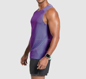 Débardeur de sport pour homme sur mesure de haute qualité, surdimensionné, à séchage rapide, vêtements de sport actifs - Product Image 4