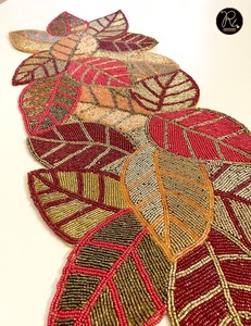 Flower And Leaf Design Beaded <b>Table</b> <b>Runner</b> Use In Decoration For <b>Dining</b> <b>Table</b> Buy Direct From Supplier - Product Image 3