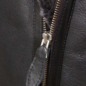 Veste de moto en cuir d'agneau pour homme, haute qualité, col montant, coupe-vent, respirante, cuir véritable - Product Image 6