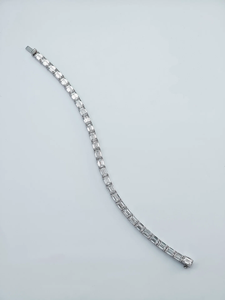 Classic look emerald Cut Moissanite Tennis <b>Bracelet</b> 925 <b>Silver</b> Channel Setting Women's Luxury Everyday Wear - Product Image 1
