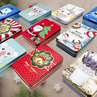 Weihnachts-Geschenkdose für Kinder mit Deckel, Metallbehälter für Süßigkeiten, Kekse, Schokolade, Individuell Bedruckte Großhandelsverpackung, OEM-Fertigung