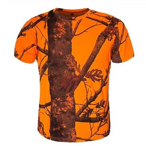 Ropa de Trabajo de Alta Visibilidad Naranja, Tejida, de Manga Corta, Ligera, Transpirable, de Poliéster, para Caza y Entrenamiento al Aire Libre - Product Image 1