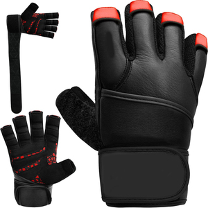 Guantes de Levantamiento de Pesas SAMROZ SPORTS para Gimnasio, Cuero Maya Hide, Soporte de Muñeca de 50CM, Protección Completa de la Palma, Powerlifting - Product Image 1