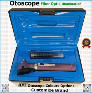 Premium Manual Fiber Optic Otoscope Instrument Set Class I Purple Medical Device Reusable Lightweight for Clinical Examination - Product Image 5