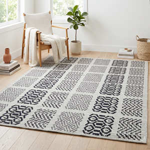 Tapis en coton tissé à la main à carreaux noirs pour chambre à coucher, bureau, appartement moderne et maison scandinave - Product Image 3