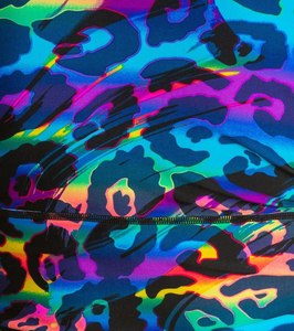 Haut de bain anti-UV en Spandex et Polyester pour femme, manches longues, imprimé léopard arc-en-ciel, collection Premium 2026, idéal pour les activités de plein air - Product Image 6