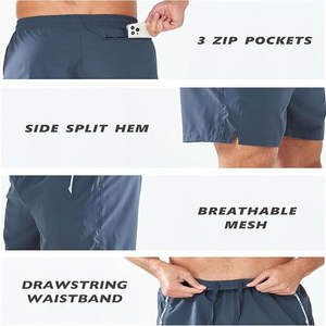 Shorts de sport compressifs personnalisés pour hommes, 100% coton, vêtements de sport, imprimé noir, course à pied, entraînement, fitness, athlétisme - Product Image 4