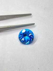 พลอยบลูโทแพซธรรมชาติจากสวิสเซอร์แลนด์ รูปทรงกลมเจียระไนแบบเหลี่ยม ขนาด 5 มม. ถึง 10 มม. สำหรับทำเครื่องประดับ - Product Image 6