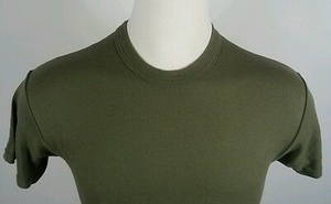 T-shirt homme vert olive, col rond, manches courtes, coupe classique, couleur unie, jersey de coton, design uni. - Product Image 6