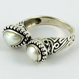 Conception riche de perles en forme de poire, bagues en argent Sterling 925, vente en gros de bijoux uniques - Product Image 3