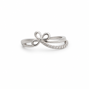 925 Sterling <b>Silver</b> Women's Butterfly Twist <b>Ring</b> with Cubic Zirconia Minimalist Elegant Nature Inspired High Polish Finish Daily - Product Image 5