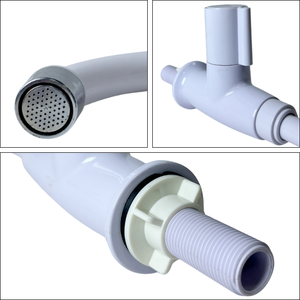 ก๊อกน้ำอ่างล้างจานแบบติดตั้งบนเคาน์เตอร์ รุ่น KSOM-31T8T ยี่ห้อ KSN เวียดนาม แบบน้ำเย็น สีขาว วัสดุ ABS คอห่าน - Product Image 3