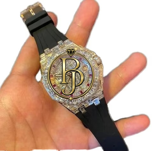 Reloj BOJ A.P.65 Premium de 41 mm con Diamante Moissanite VVS, Caja de Acero Inoxidable, Correa de Aleación, Cristal, 20 mm, Cuarzo Analógico, Diseño Oculto, Moda y Lujo - Product Image 1